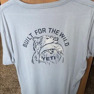 Yeti Light Blue 'Built for the Wild' Bear & Fish Graphic Tee